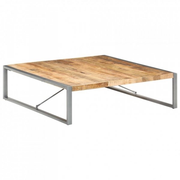 Stolik kawowy, 140x140x40 cm, surowe drewno mango