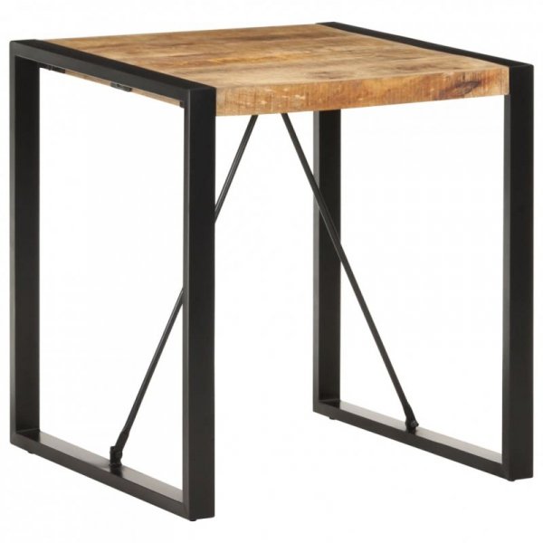 Stolik jadalniany, 70x70x75 cm, lite, surowe drewno mango