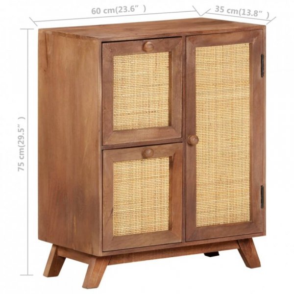 Szafka, 60 x 35 x 75 cm, lite drewno mango