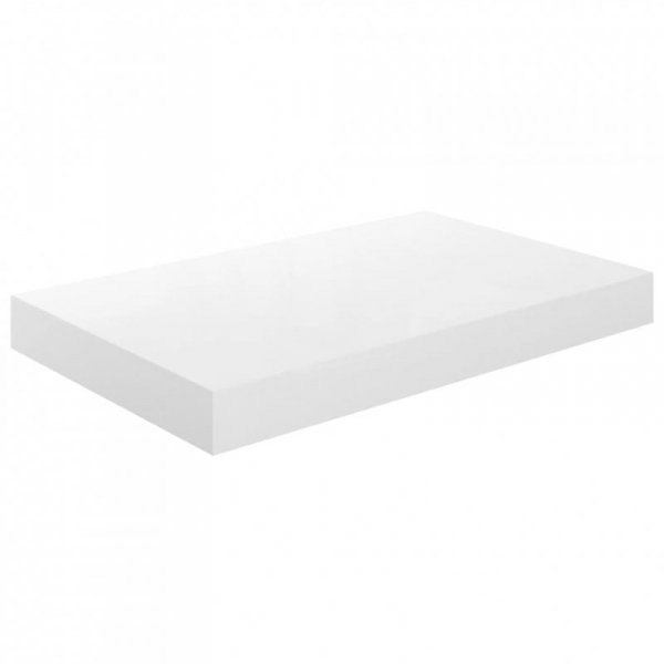 Półki ścienne, 2 szt., białe, wysoki połysk, 40x23x3,8 cm, MDF