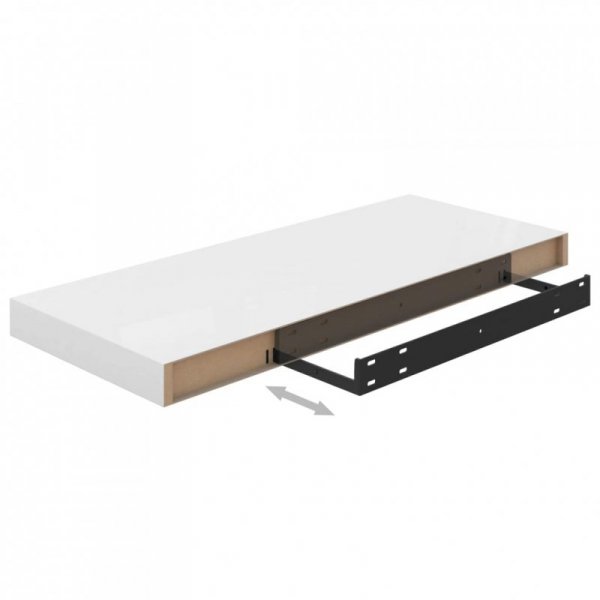 Półki ścienne 4 szt., wysoki połysk, białe, 60x23,5x3,8 cm, MDF