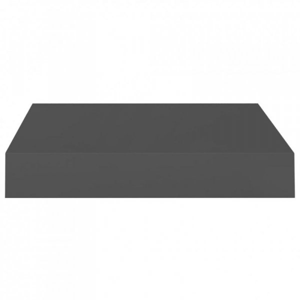 Półki ścienne, 4 szt., szare, wysoki połysk, 23x23,5x3,8cm, MDF