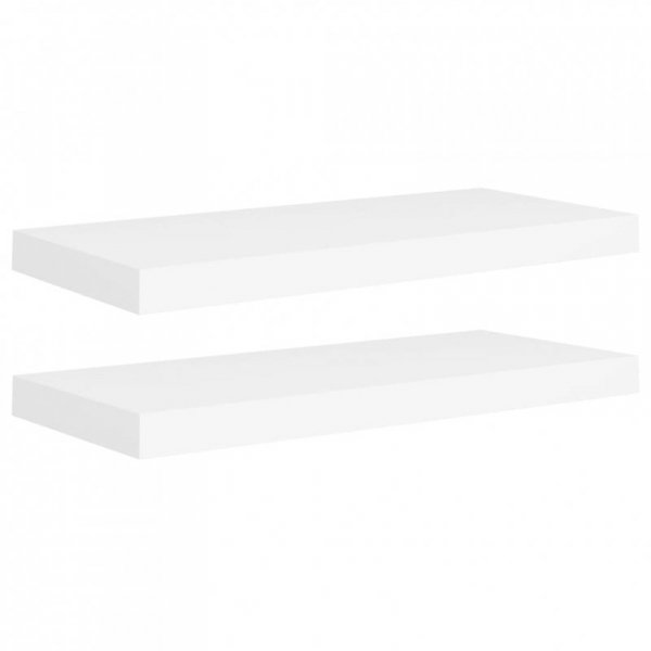 Półki ścienne, 2 szt., białe, 60x23,5x3,8 cm, MDF