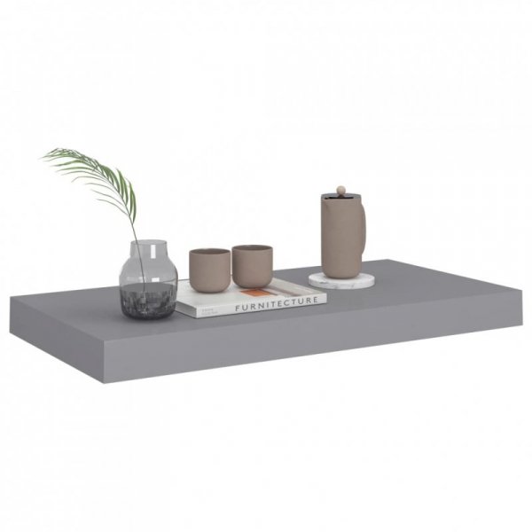 Półki ścienne, 2 szt., szare, 50x23x3,8 cm, MDF