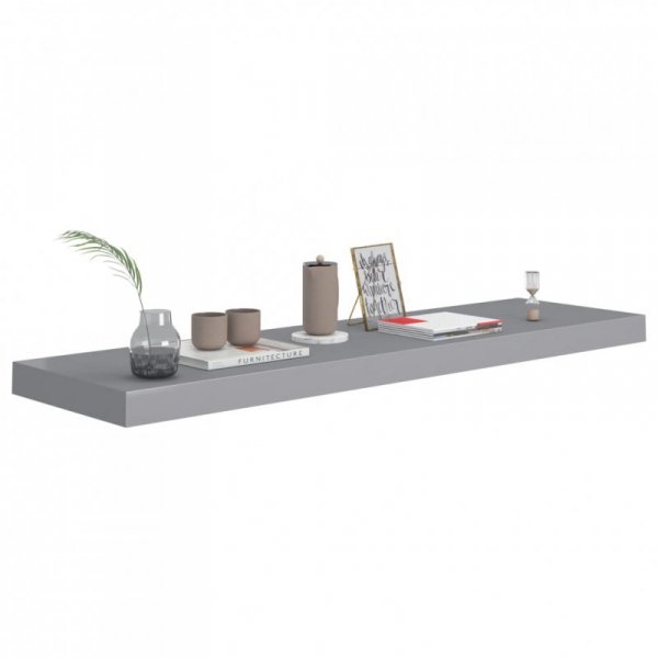 Półki ścienne, 4 szt., szare, 90x23,5x3,8 cm, MDF