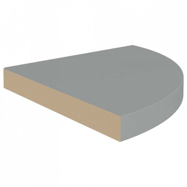 Narożne półki ścienne, 4 szt., szare, 35x35x3,8 cm, MDF