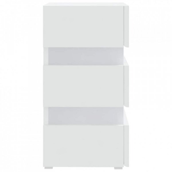 Szafka nocna z LED, biała, 45x35x67 cm, materiał drewnopochodny