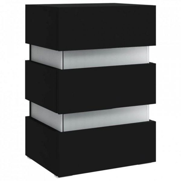 Szafka nocna z LED, czarna 45x35x67 cm, materiał drewnopochodny