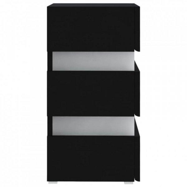 Szafka nocna z LED, czarna 45x35x67 cm, materiał drewnopochodny
