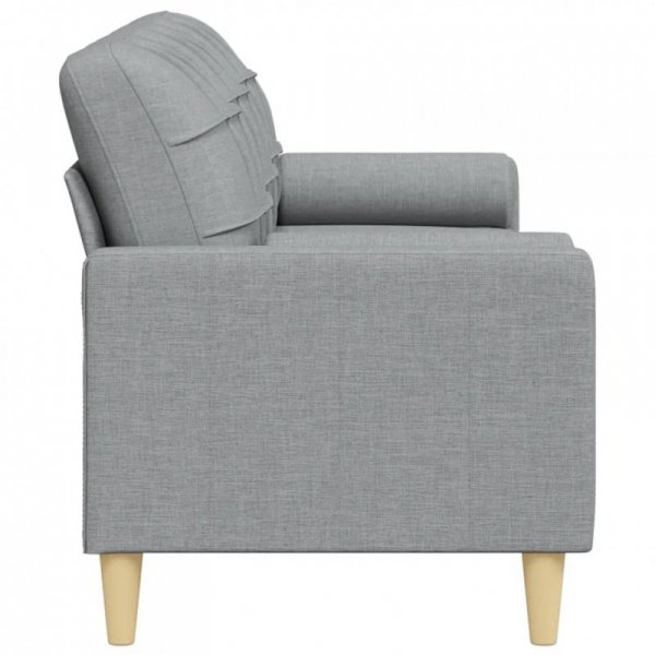 3-osobowa sofa z poduszkami, jasnoszara, 210 cm, obita tkaniną