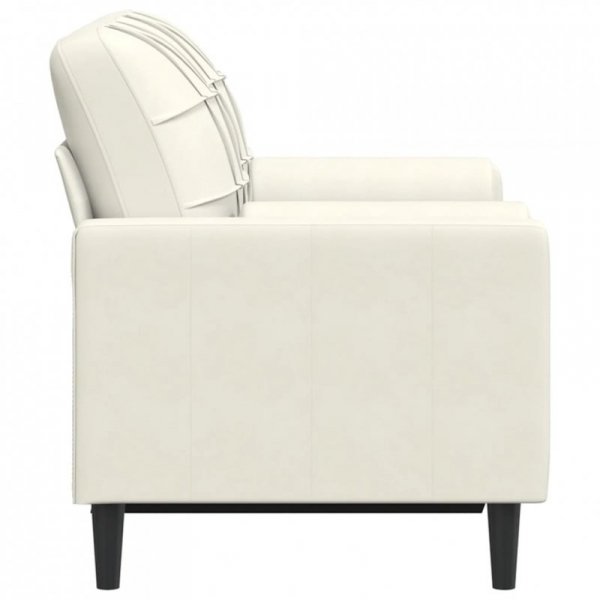 2-osobowa sofa z poduszkami, kremowa, 120 cm, aksamit
