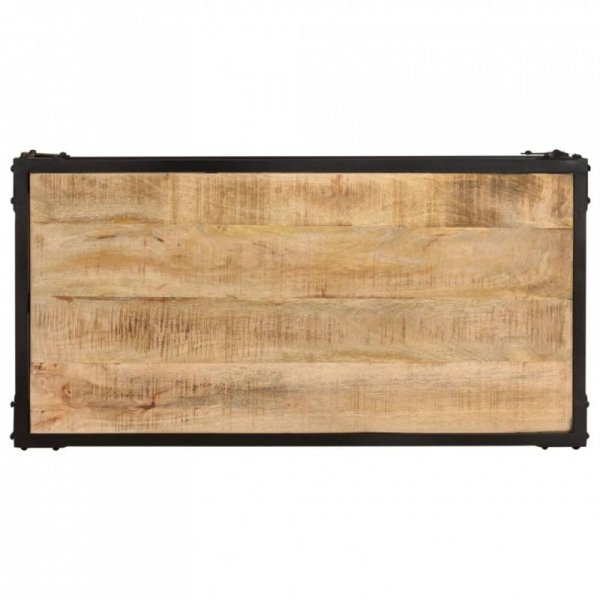 Stolik kawowy, 90x45x35 cm, surowe drewno mango