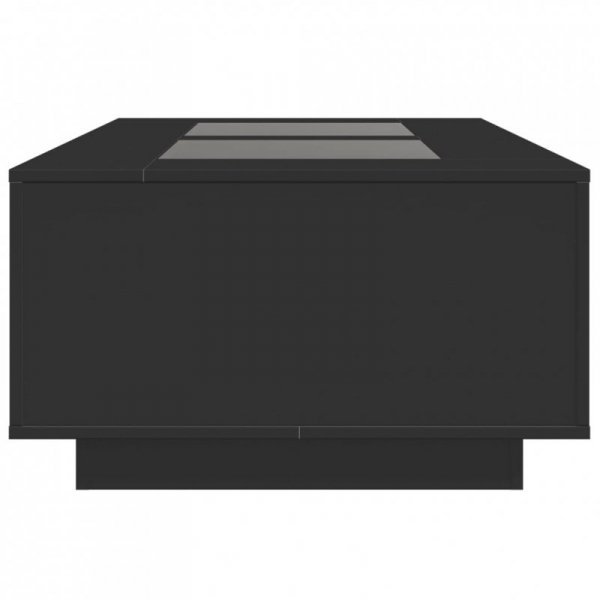 Stolik kawowy z LED Infinity, czarny, 116x69x40 cm