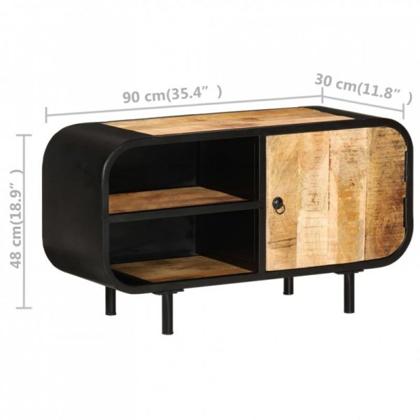 Szafka pod TV, 90x30x48 cm, surowe drewno mango