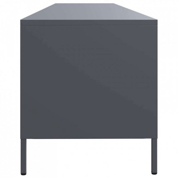 Szafka RTV, czarna, 202x39x43,5 cm, stal walcowana na zimno