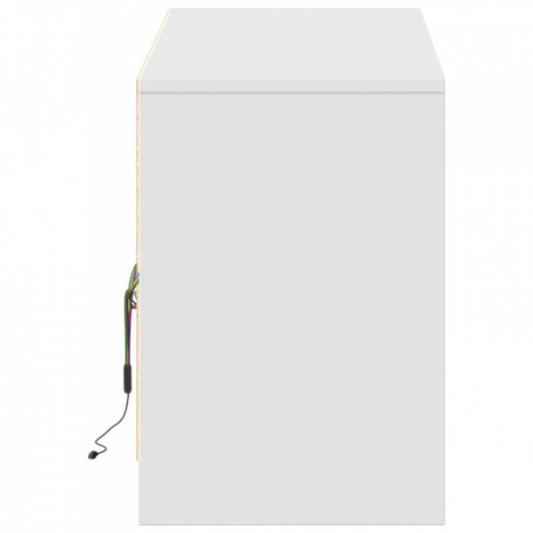 Szafka TV z LED, biała, 140x34x50 cm, materiał drewnopochodny