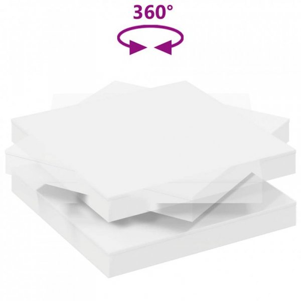 Stolik kawowy obrotowy 360 stopni biały 90x90x34,5 cm