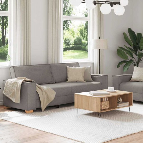 2-częściowy komplet wypoczynkowy z poduszkami, taupe, tkanina
