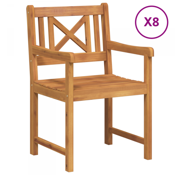 Krzesła  8 sztuk 56x55.5x90 cm z litego drewna akacjowego, Krzesła  2 sztuki 56x56x90 cm z litego drewna akacjowego