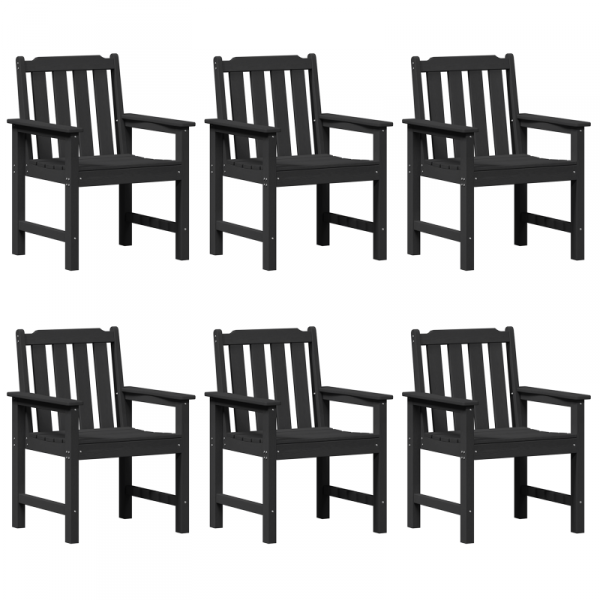 Krzesła do jadalni  6 szt Czarne 65,5x55,5x88 cm HDPE, Krzesła do jadalni  2 szt Czarne HDPE