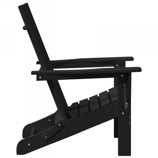 Składane krzesła Adirondack  2 sztuki Czarne 74.5x80.5x90 cm HDPE, Składane krzesło Adirondack  Czarne 74.5x80.5x90 cm HDPE