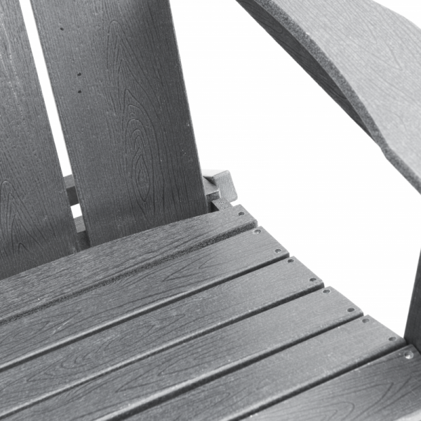 Zestaw 3-częściowy mebli ogrodowych  Jasnoszary HDPE, Składany fotel Adirondack  Jasnoszary 74.5x80.5x90 cm HDPE, Stolik boczny Adirondack  Jasnoszary 38x38x45 cm HDPE