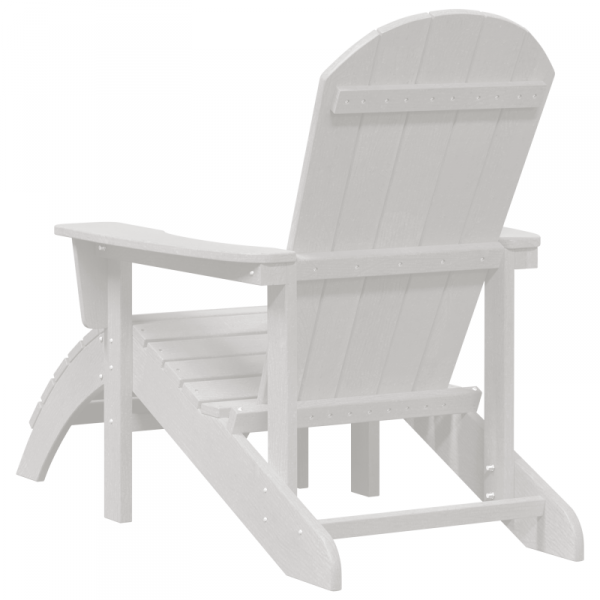 Krzesła Adirondack  z podnóżkami 2 szt. Białe HDPE, Krzesło Adirondack  z podnóżkiem Białe HDPE