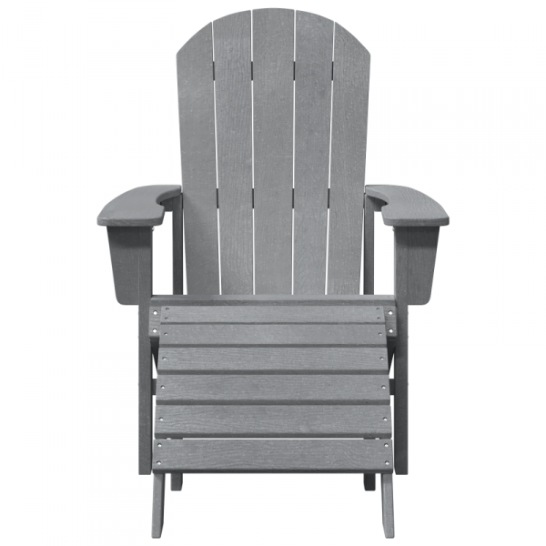 Krzesła Adirondack z podnóżkami 2 szt. Jasnoszare HDPE,  Krzesło Adirondack z podnóżkiem Jasnoszare HDPE