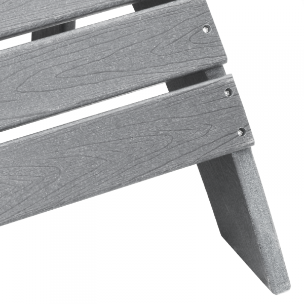 Krzesła Adirondack z podnóżkami 2 szt. Jasnoszare HDPE,  Krzesło Adirondack z podnóżkiem Jasnoszare HDPE