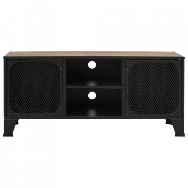Szafka pod telewizor, rustykalny brąz, 105x36x47cm, metal i MDF