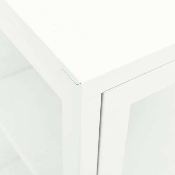 Szafka boczna, biała, 70x35x70 cm, stal i szkło