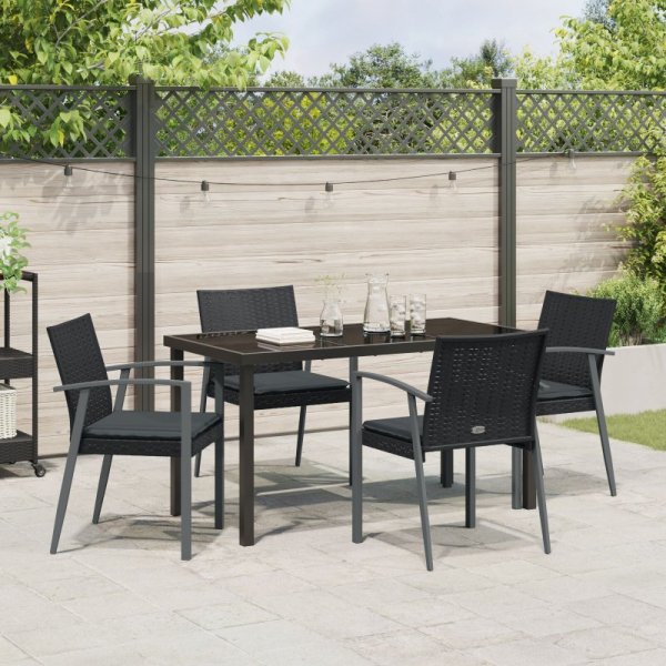 Zestaw 3 Czarny Polirattan, stal 56,5 x 57 x 83 cm Trwały