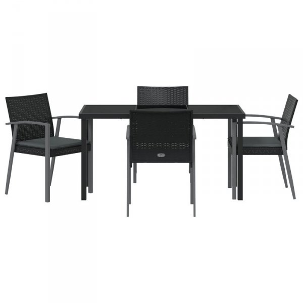 Zestaw 3 Czarny Polirattan, stal 56,5 x 57 x 83 cm Trwały