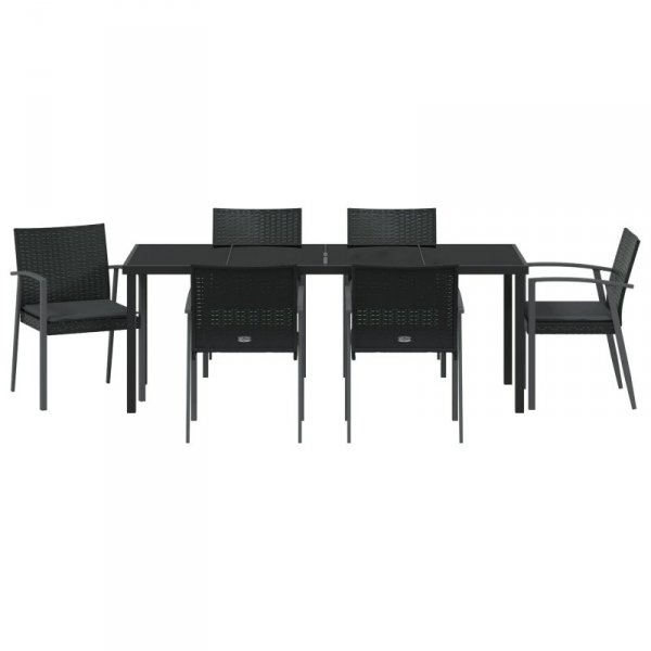 Zestaw 4 Czarny Polirattan 56,5x57x83 cm Trwałe