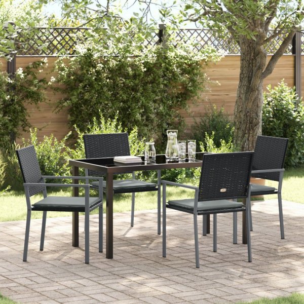 Zestaw 3 Czarny PE Rattan 54x62.5x89 cm Wytrzymałe