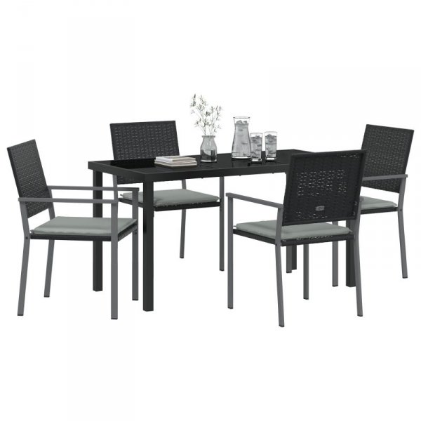 Zestaw 3 Czarny PE Rattan 54x62.5x89 cm Wytrzymałe
