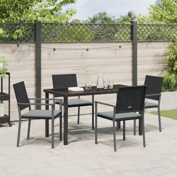 Zestaw 3 Czarny PE Rattan 54x62.5x89 cm Wytrzymałe