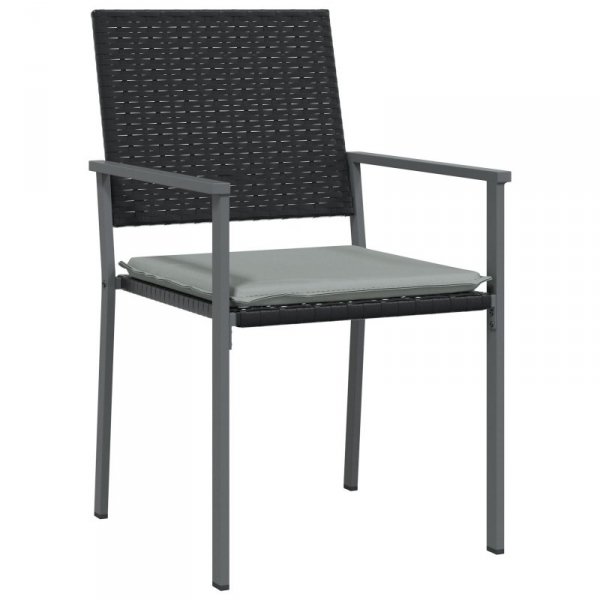 Zestaw 3 Czarny PE Rattan 54x62.5x89 cm Wytrzymałe