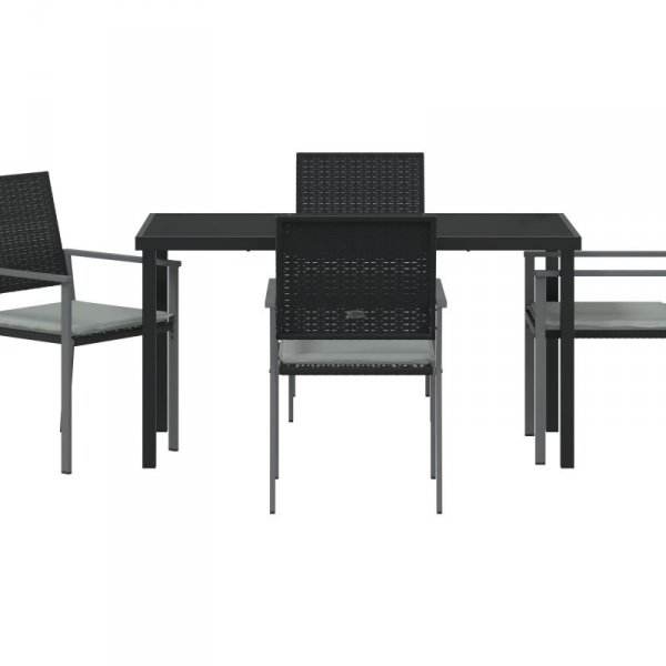Zestaw 3 Czarny PE Rattan 54x62.5x89 cm Wytrzymałe