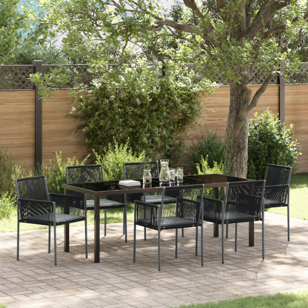 Zestaw 4 Czarny Polirattan 54x60.5x83.5 cm Trwały