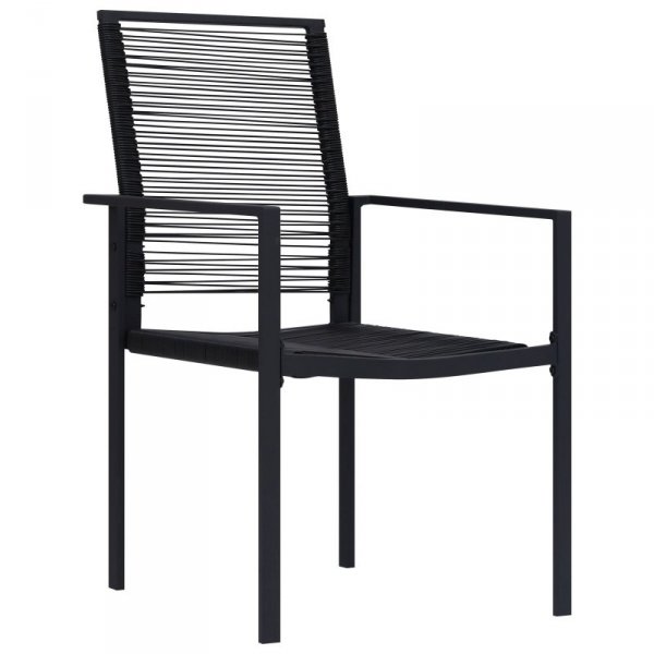 Zestaw 5-częściowy jadalnia ogrodowa  czarny PVC rattan