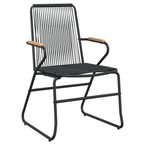Zestaw do jadalni 7-elementowy  czarny PVC rattan