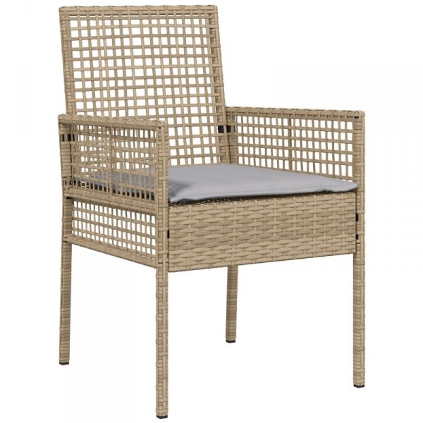 5-częściowy zestaw jadalny z poduszkami beige polirattan