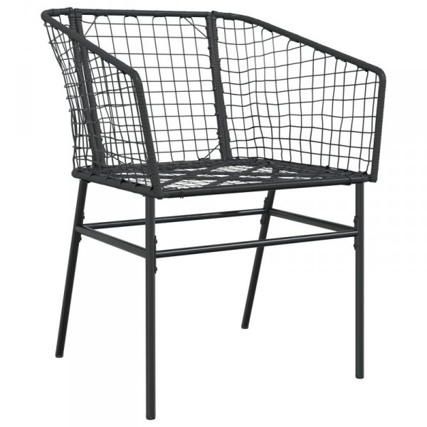 Zestaw 5 Czarny PE rattan, stal malowana proszkowo Standard