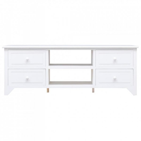 Szafka pod TV, biała,108x30x40 cm, drewno paulownia