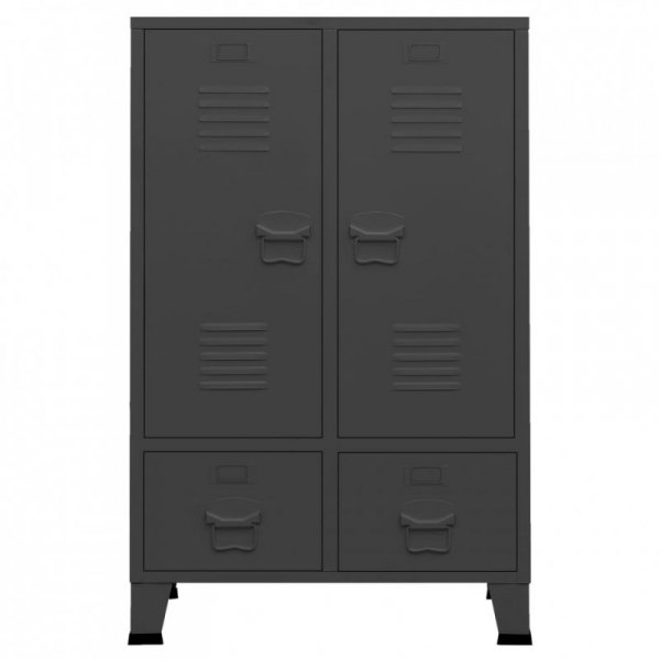 Szafa w stylu industrialnym, antracytowa, 67x35x107 cm, stal