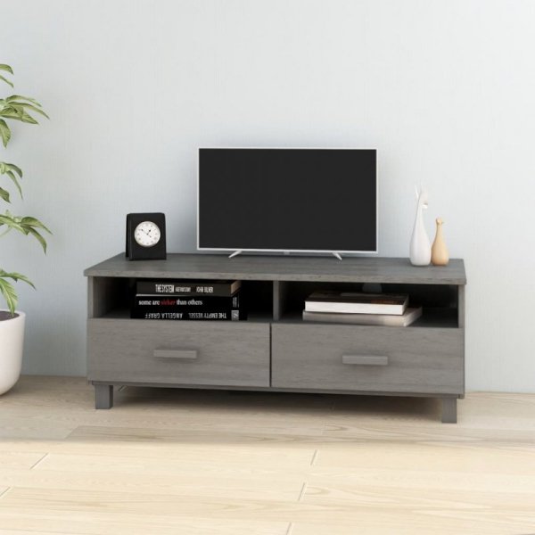 Szafka pod TV HAMAR, jasnoszara, 106x40x40 cm, drewno sosnowe
