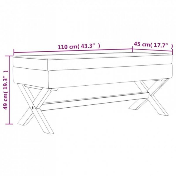 Stołek ze schowkiem, ciemnoszary, 110x45x49 cm, tkanina