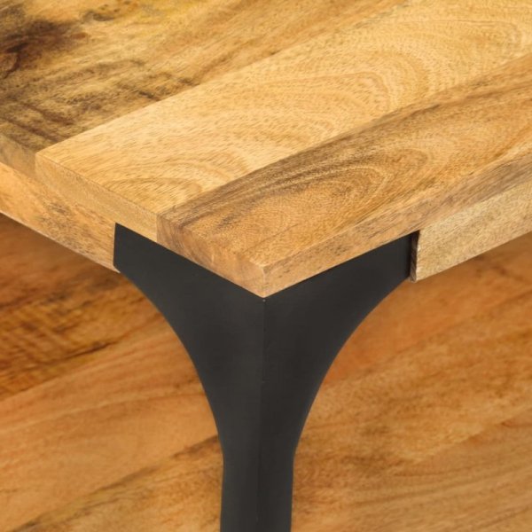 2-poziomowy stolik kawowy, 100x55x40 cm, drewno mango i stal