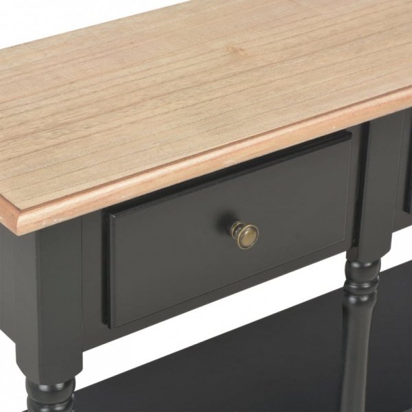 Stolik konsolowy, czarny, 110x30x76 cm, materiał drewnopochodny